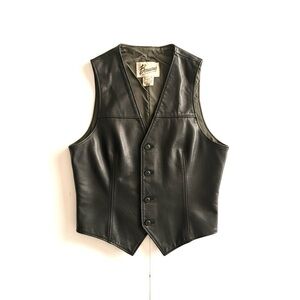 Vintage Black Leather Vest by Berman's